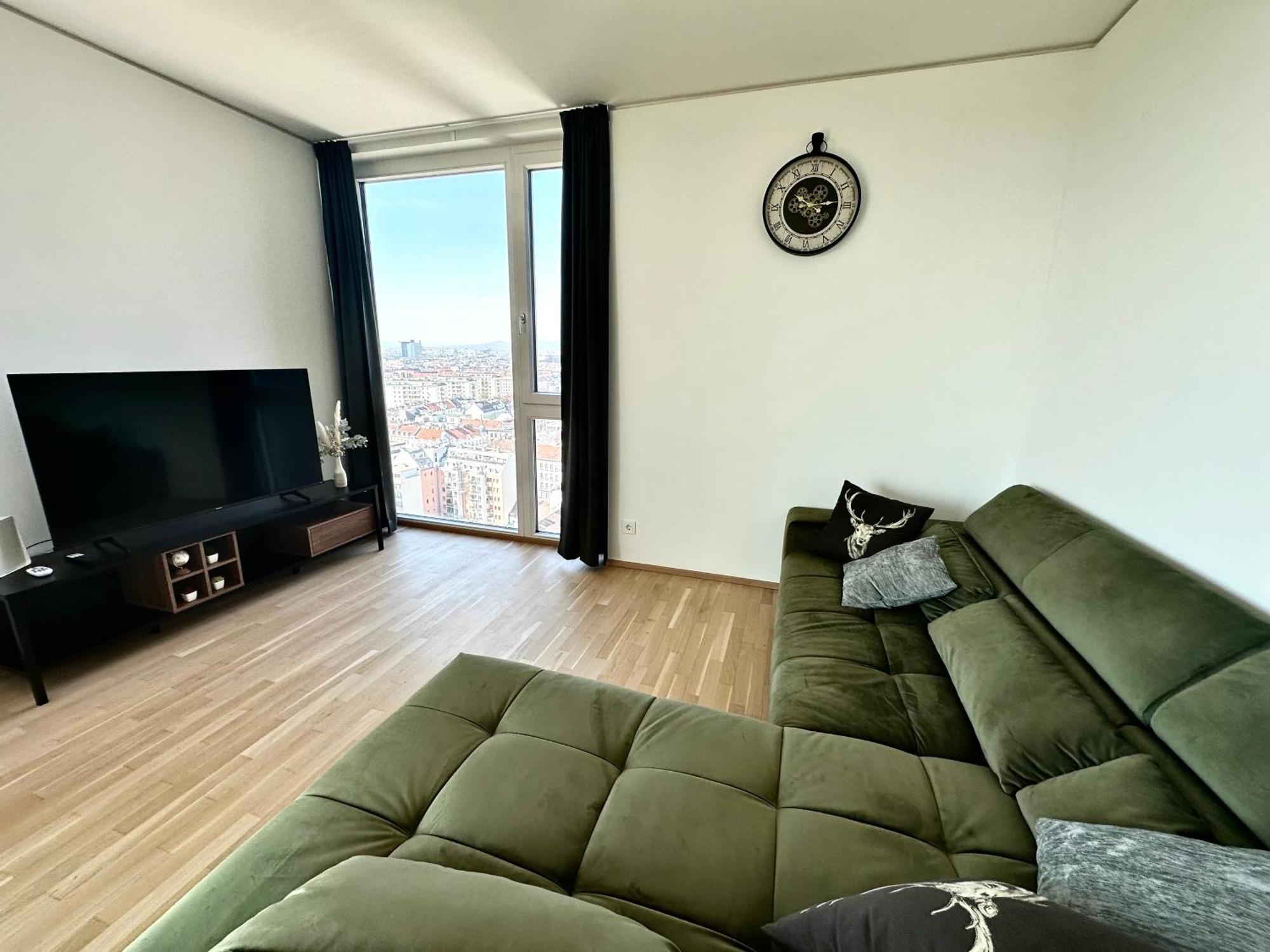 Panorama Sky Apartment I Rooftop Pool I Metro Station فيينا المظهر الخارجي الصورة